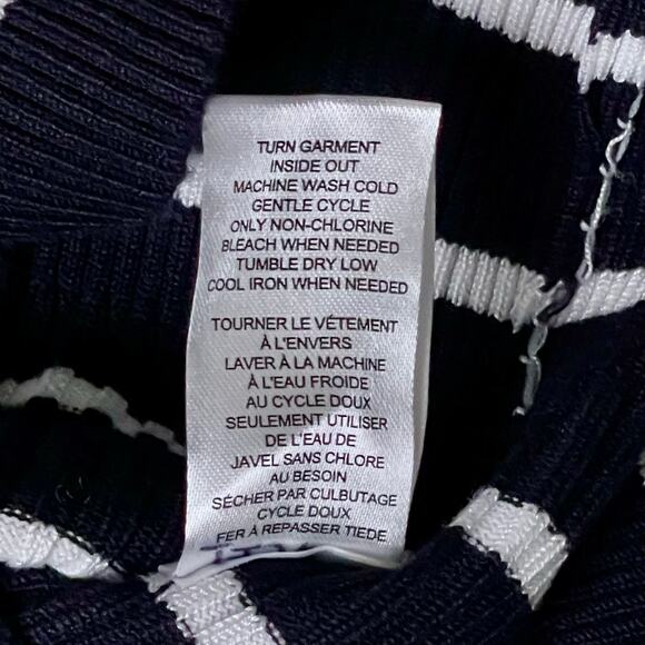 Elie Tahari Striped Pullover Sweater SZ XS Navy White Viscose Blend Nautical Top - Picture 6 of 8